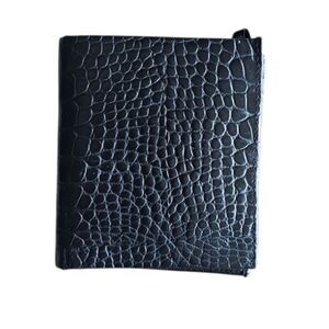 Liz Claiborne Vintage Black Genuine Leather Slim Bifold Wallet 90s Minimalist